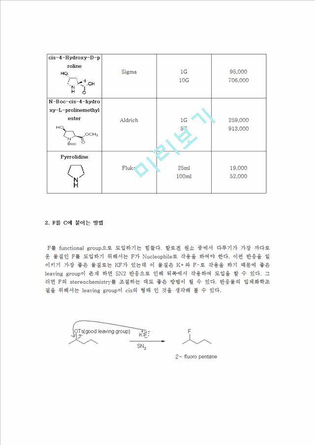[유기합성 설계 프로젝트] Synthesis of Trans-4-fluoro-L-proline   (6 )
